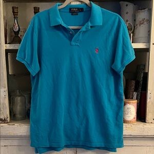 Polo by Ralph Lauren Bright Teal Short Sleeve Polo Size L !!!